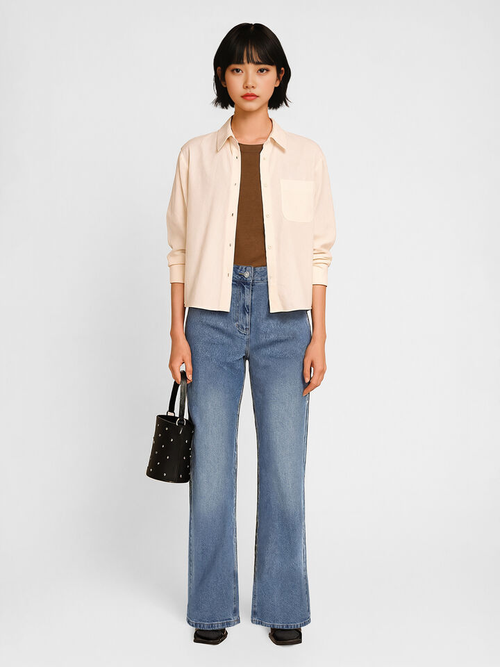 TROUSERS - sisley k jeans flare & bootcuts - Blue | Sisley K image number 1